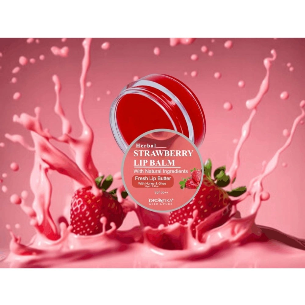 Generic Unisex Herbal Dark And Chapped Lips Cherry &amp; Strawberry Lip Balm Pack Of 2  (10gm)
