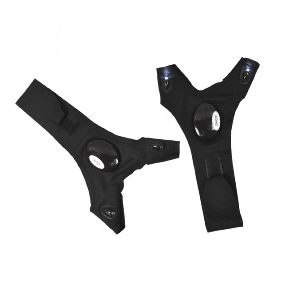 Generic Pack of 2 LED Flashlight Gloves (Black)