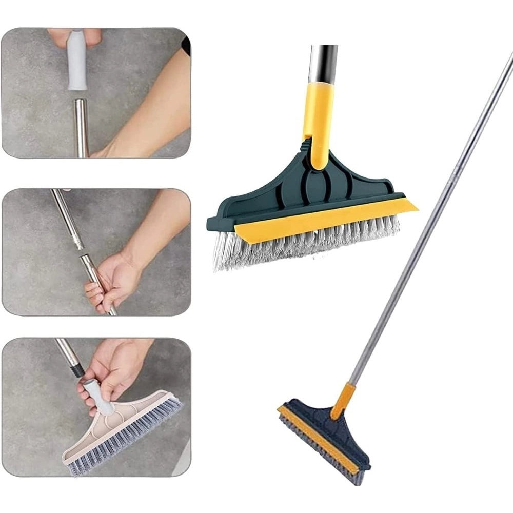 Generic Pack of 2 2 in 1 Scrape Floor Scrubbing Brush (Multicolor)