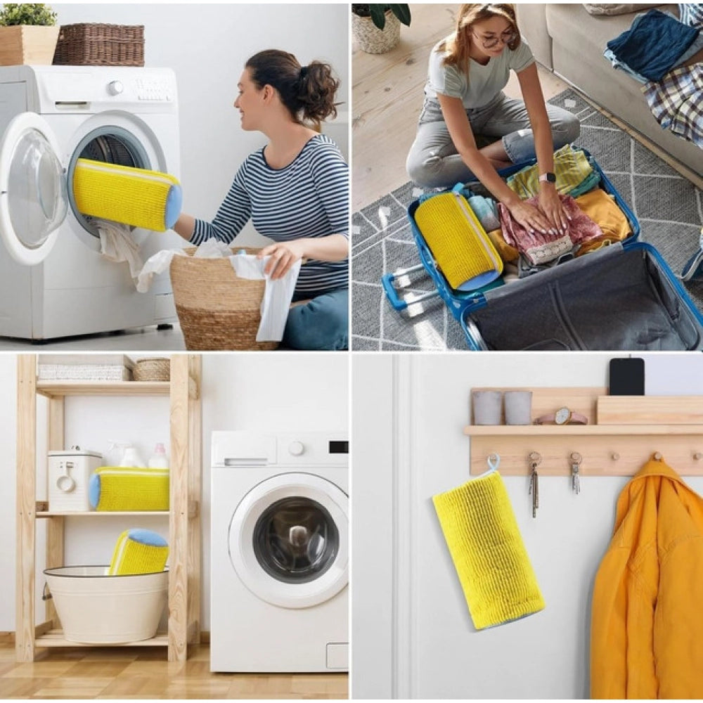 Generic Pack of 2 Shoe Washing Machine Bag (Yellow)