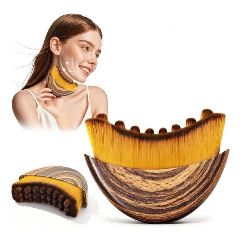 Generic Pack of 2 Lymphatic Contour Face Brush (Brown)