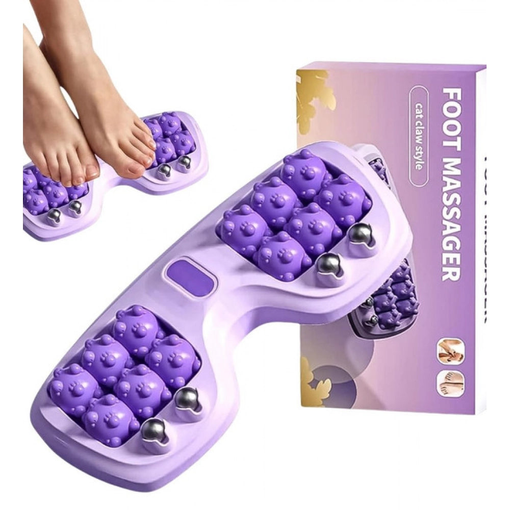 Generic Pack of 2 Portable Double Foot Massage Roller (Purple)