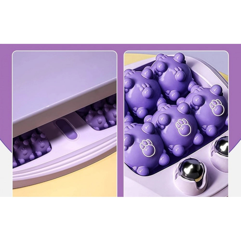 Generic Pack of 2 Portable Double Foot Massage Roller (Purple)