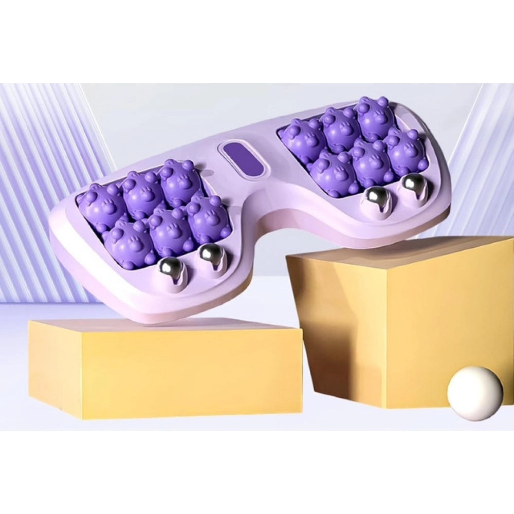 Generic Pack of 2 Portable Double Foot Massage Roller (Purple)
