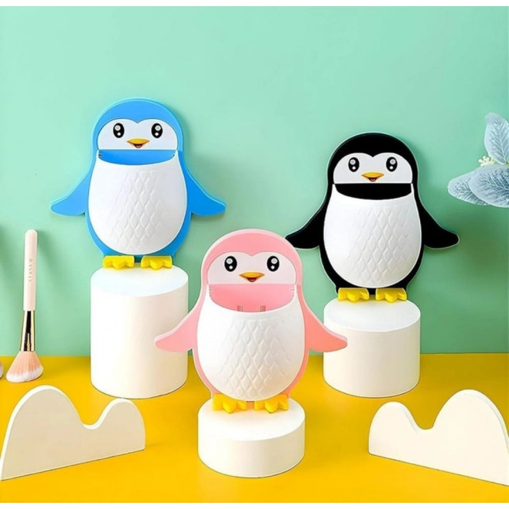 Generic Pack of 3 Wall Mounted Penguin Design Toothpaste Holder (Multicolor)