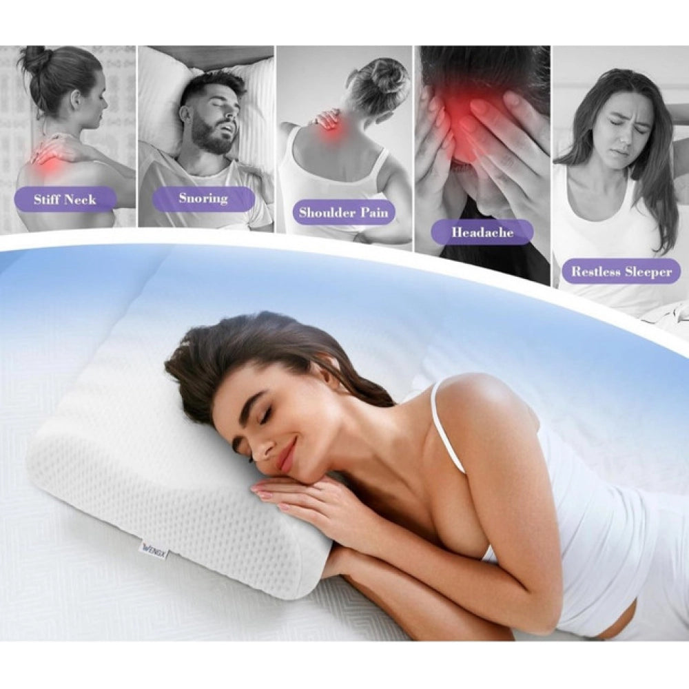 Generic Memory Foam Orthopedic Neck Pillow (White)