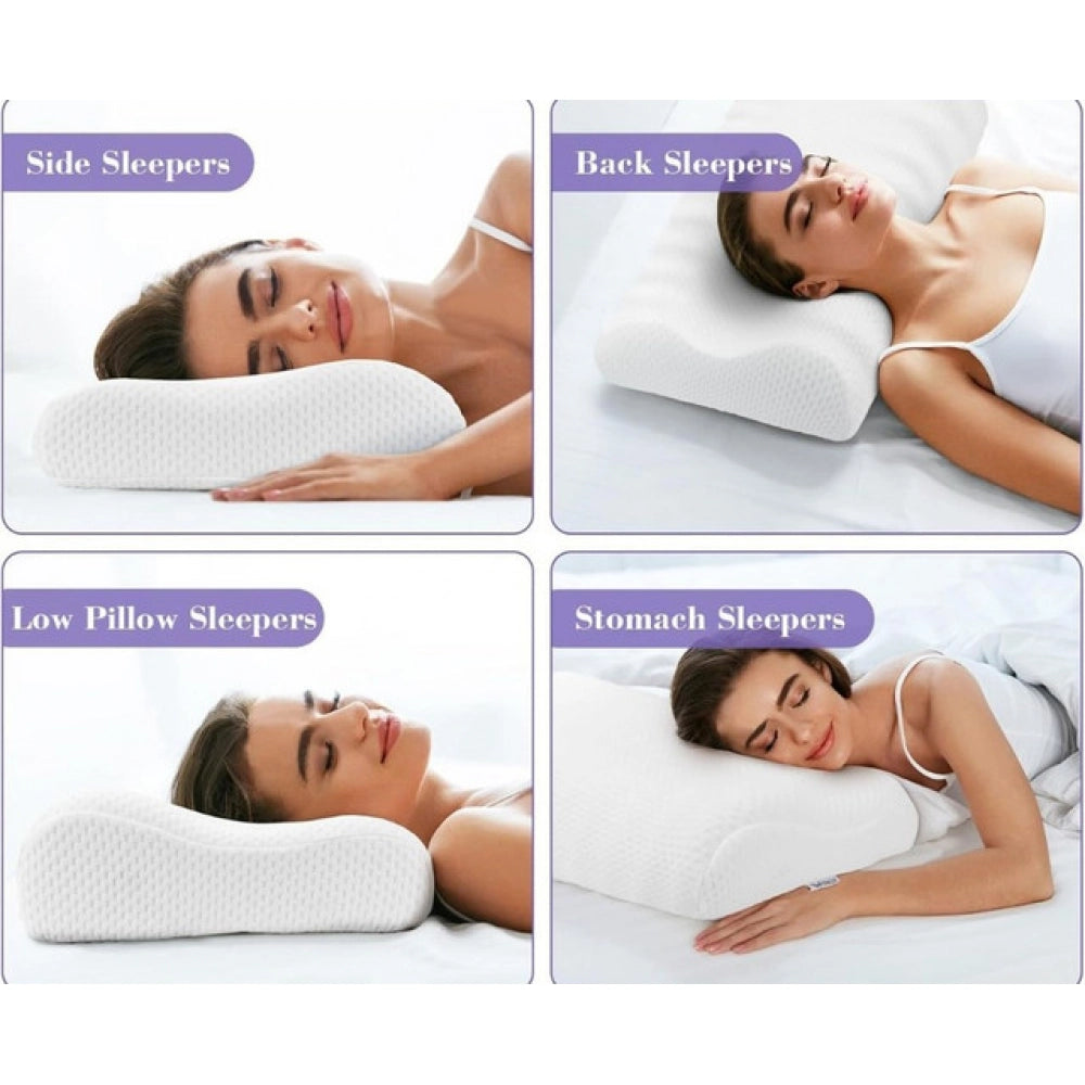 Generic Memory Foam Orthopedic Neck Pillow (White)