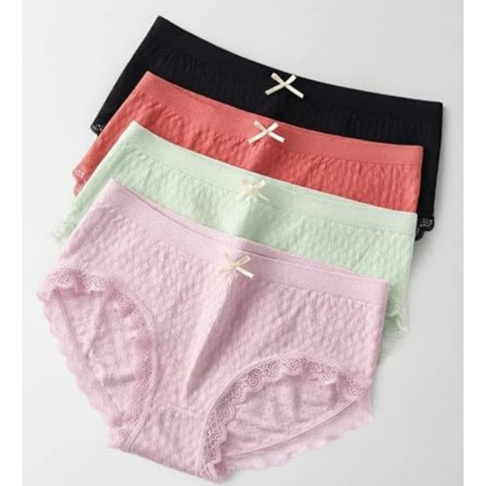 Generic Pack of 2 2020 women's Cotton High Waist Full Coverage Briefs (Multicolor)