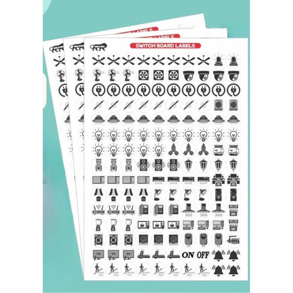 Generic Pack of 3 Switch Board Sticker (Black)