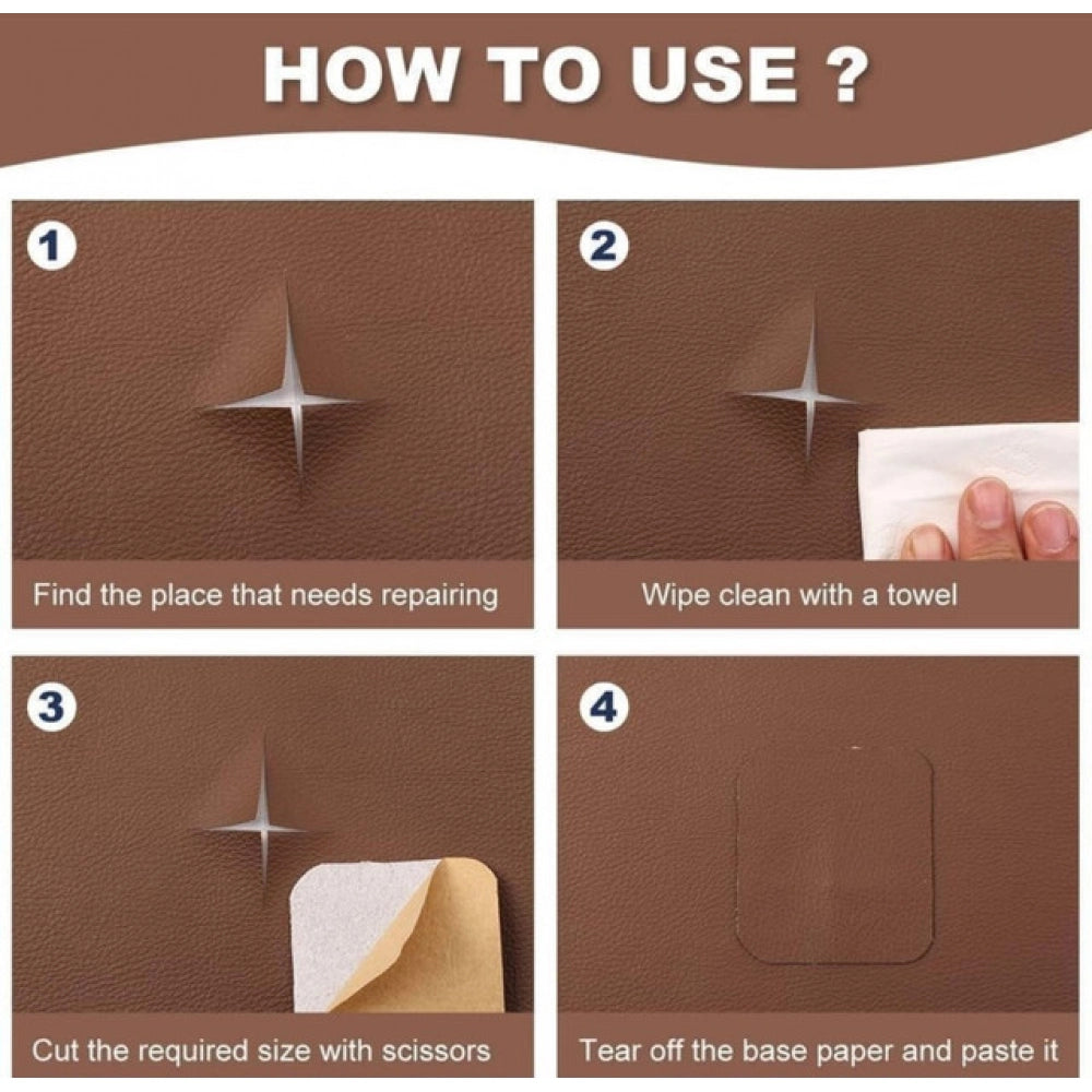 Generic Pack of 2 Leather Repair Patch (Brown)