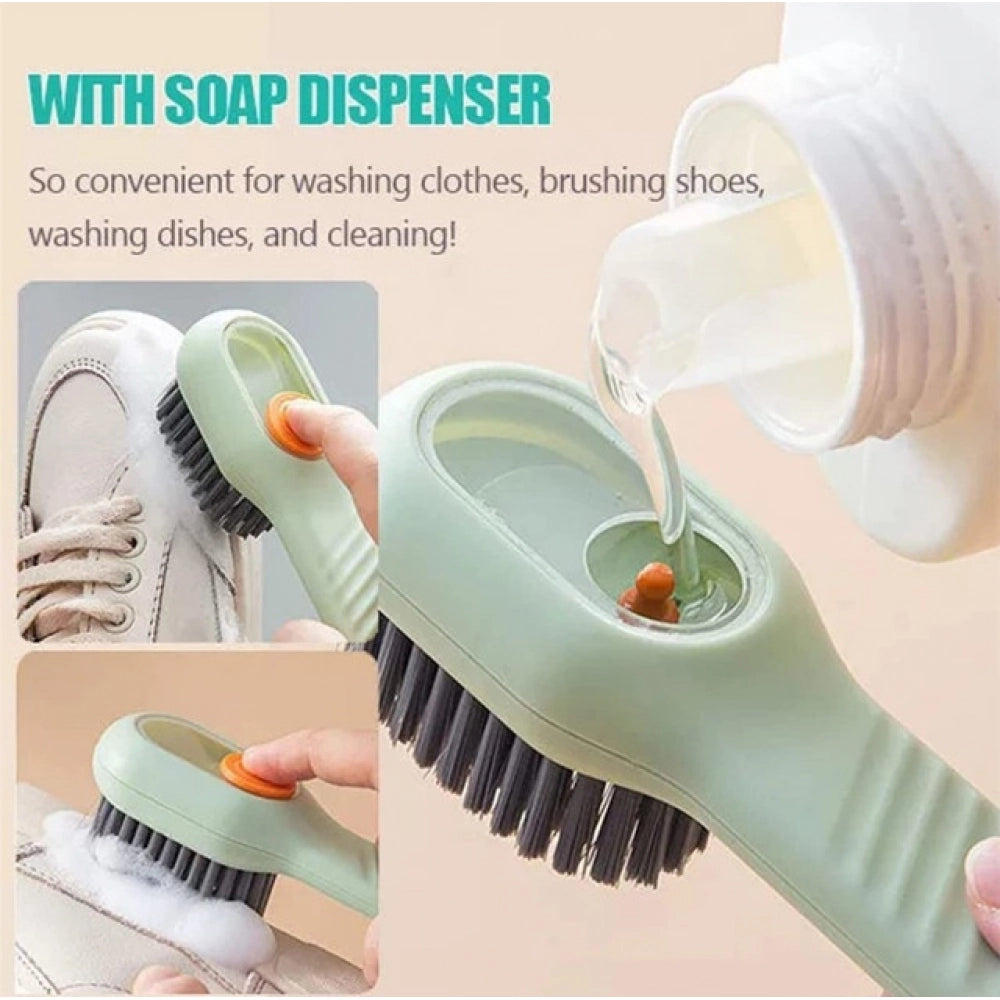 Generic Pack of 3 Soap Dispensing Cleaning Brush (Multicolor)