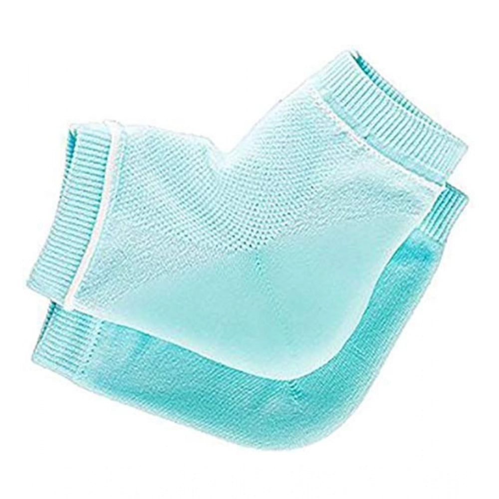 Generic Pack of 2 Half Gel Cotton Heel Socks (Blue)