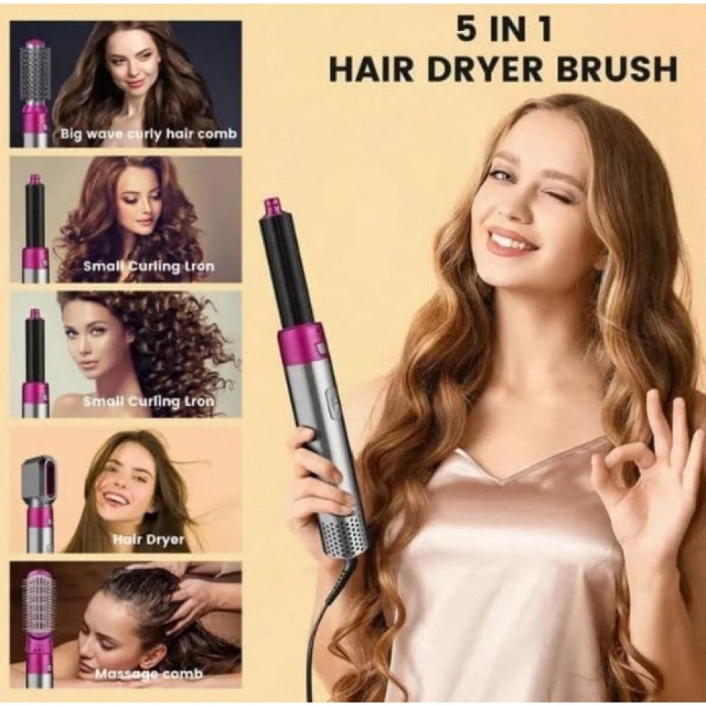 Generic 5 in 1 Multifunctional Hair Dryer (Pink)