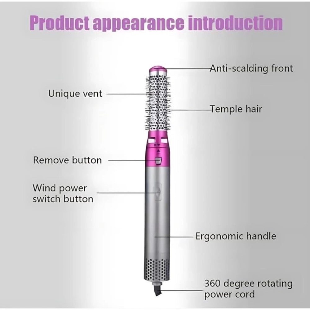 Generic 5 in 1 Multifunctional Hair Dryer (Pink)