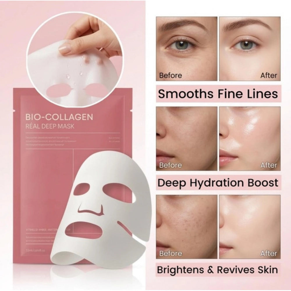 Generic Pack of 2 Bio-Collagen Face Mask (Multicolor)
