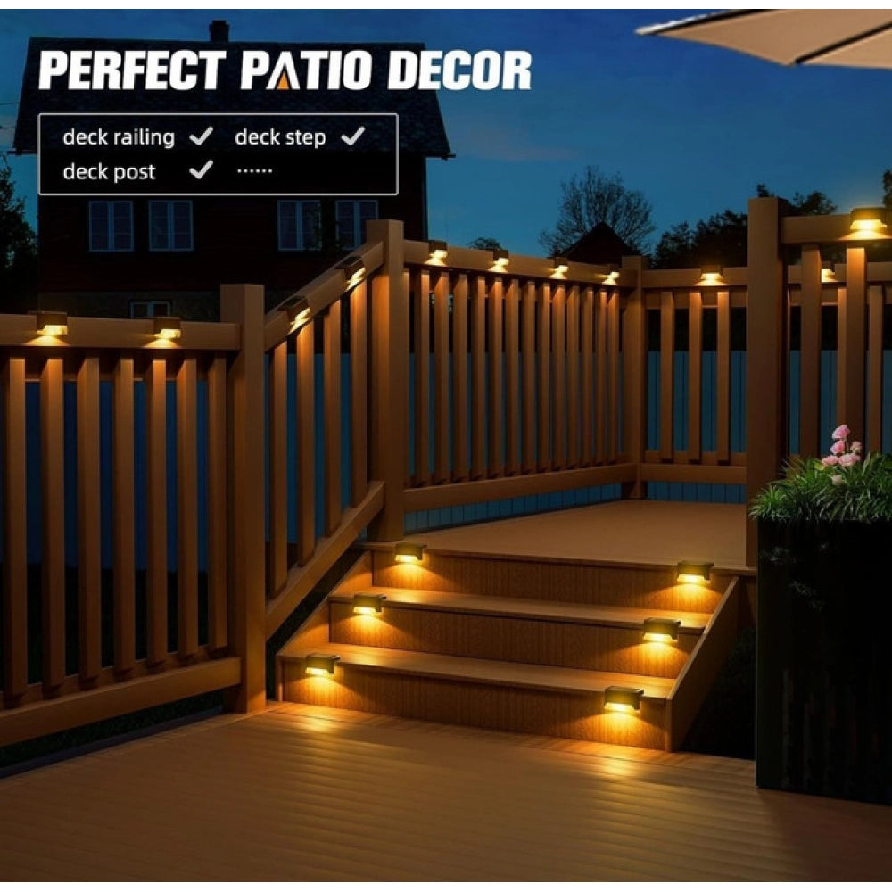 Generic Pack of 3 Stair Deck Solar Light (Black)