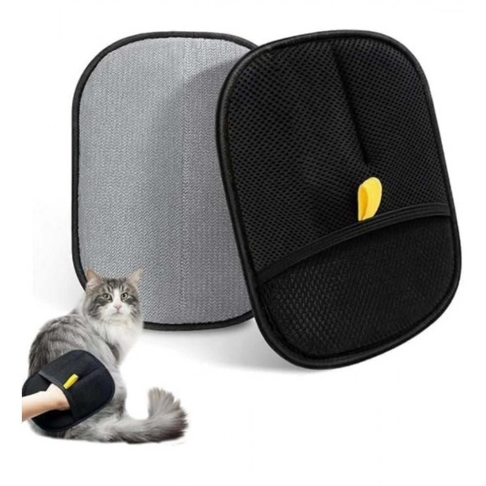 Generic Pack of 2 Cat Dog Hair Remover Gloves (Black)