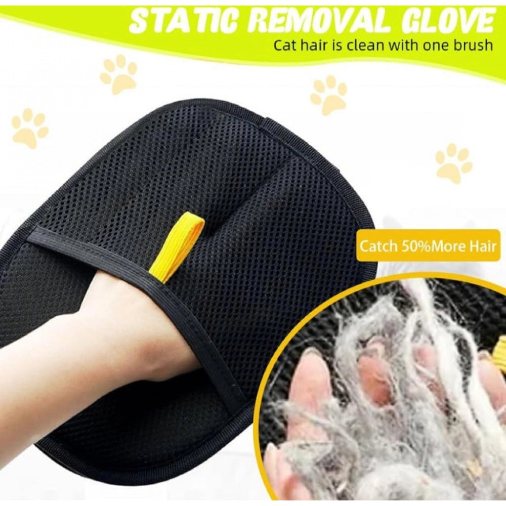 Generic Pack of 2 Cat Dog Hair Remover Gloves (Black)