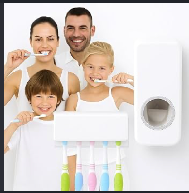 Automtic Toothpaste Dispenser and Toothbrush Holder