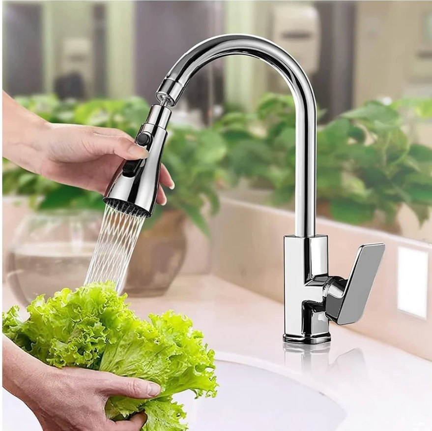 3-Function Kitchen Faucet Sprayer – Pull Down Sink Tap