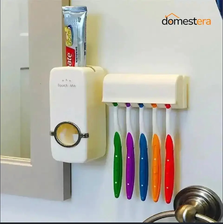 Automtic Toothpaste Dispenser and Toothbrush Holder